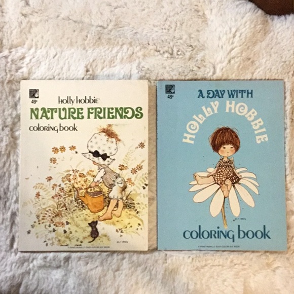 VINTAGE 1976 UNUSED Holly Hobbie Coloring Books Lot of 2 Rand McNally Set - Picture 3 of 16